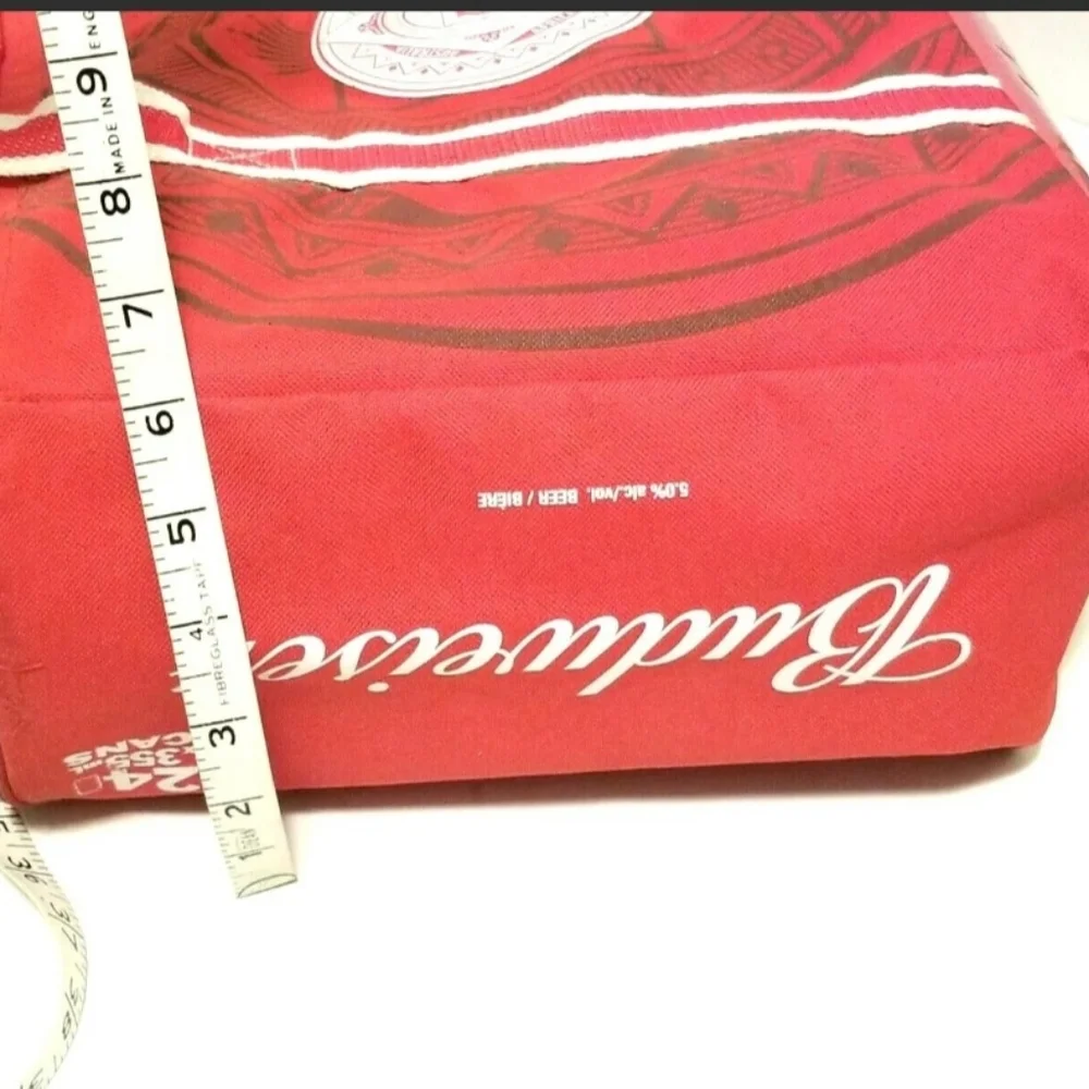 Rarely Used Collectible Breweriana Budweiser Beer Cooler Bag Red Holds 24 Cans - Picture 3 of 5